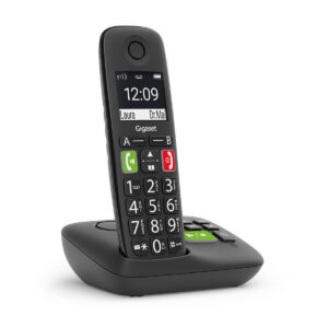 Gigaset e290a cordless dect senior con segreteria telefonica black