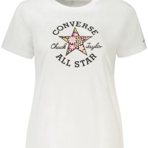 CONVERSE T-SHIRT MANICHE CORTE BAMBINA BIANCO