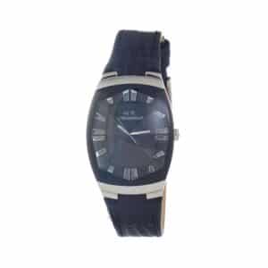 Black Leather Dress Watch