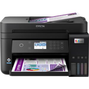 Epson ecotank et-3850 stampante a4 (stampa, copia, scansione) adf, display ldc, usb, wi-fi direct, ethernet, epson smart panel, airprint, serbatoi flaconi alta capacita`, fronte-retro, nero
