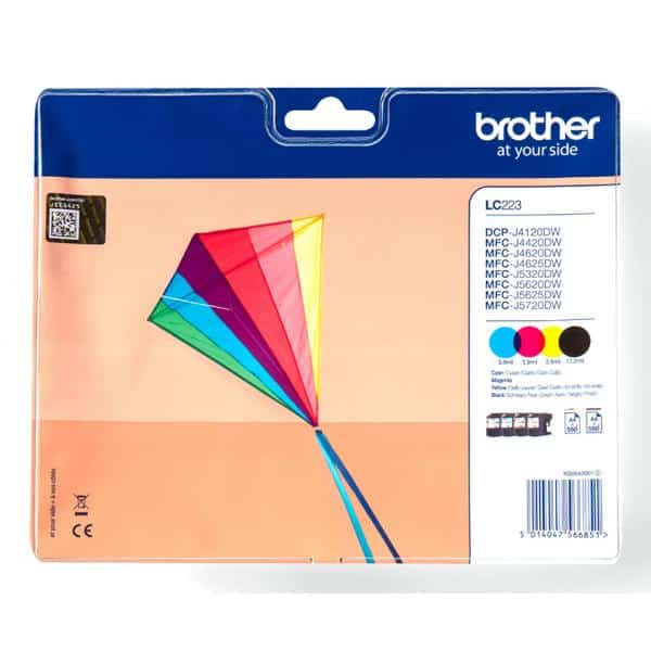 Brother cartucca ink-jet lc223 valbp kit 4 cart per multifunzione-j4620dw-j5320dw-j5620dw-j5720dw