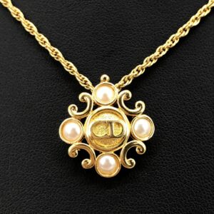 Gold Plated Flower Pendant On Delicate Chain