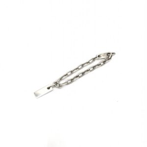 Sterling Silver Logo Plate Chain Bracelet