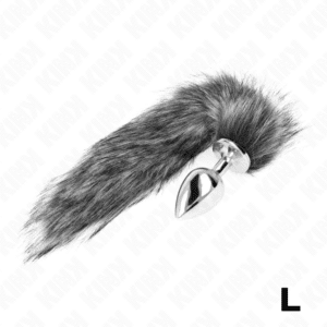 KINK - ANAL PLUG GRÃ–SSE L 10 X 4 CM MIT KUNSTSTOFFSCHWANZ 40 CM GRAU