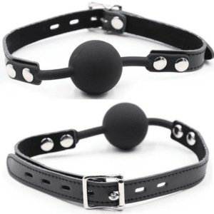 OHMAMA FETISH - SILIKON-BALLGAG MIT LEDERGÃœRTEL (VORHÃ„NGESCHLOSS INKLUSIVE)