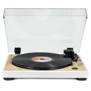 THOMSON TT301 - Giradischi in vinile di design 33 e 45 giri - Testina di riproduzione Audio-Technica AT3600L - Legno e bianco