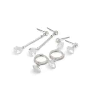 Silver Elastane Earrings