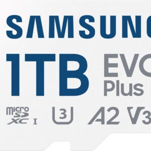 Samsung EVO Plus MB-MC1T0SA - Flash-Speicherkarte (microSDXC-an-SD-Adapter inbegriffen) - 1TB - A2 / Video Class V30 / UHS-I U3 / Class10 - microSDXC UHS-I (MB-MC1T0SA/EU)