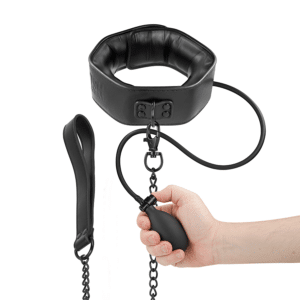 FETISH SUBMISSIVE BONDAGE - AUFBLASBARES WÃœRGEHALSBAND MIT KETTE