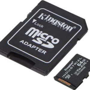 Kingston Industrial - Flash-Speicherkarte (microSDXC-an-SD-Adapter inbegriffen) - 64 GB - A1 / Video Class V30 / UHS-I U3 / Class10 - microSDXC UHS-I