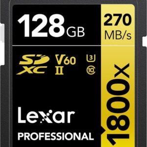 Lexar Professional GOLD Series - Flash-Speicherkarte - 128GB - Video Class V60 / UHS-II U3 / Class10 - 1800x - SDXC UHS-II (LSD1800128G-BNNNG)