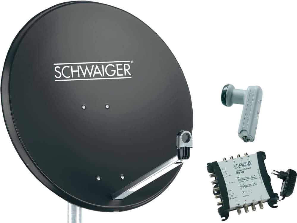 Schwaiger SAT-Anlage ohne Receiver Anthrazit Teilnehmer-Anzahl: 8 (SPI9961SET6)