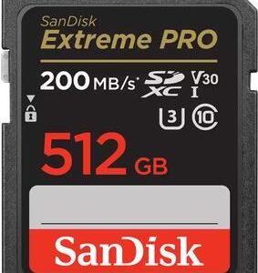 SanDisk Extreme Pro - Flash-Speicherkarte - 512GB - Video Class V30 / UHS-I U3 / Class10 - SDXC UHS-I (SDSDXXD-512G-GN4IN)