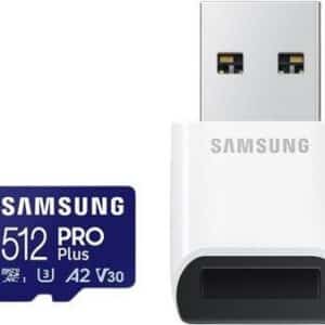 Samsung PRO Plus MB-MD512SB - Flash-Speicherkarte - 512 GB - A2 / Video Class V30 / UHS-I U3 / Class10 - microSDXC UHS-I - Blau