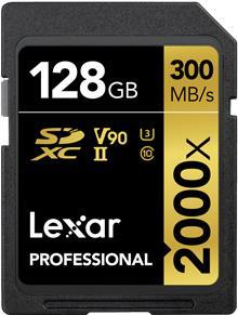 Lexar 2000x - 128 GB - SDHC - Klasse 10 - 300 MB/s - 260 MB/s - Class 3 (U3) (LSD2000128G-BNNNG)