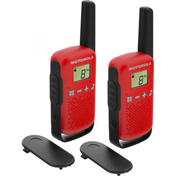 Walkie Talkie Motorola Red T42 - Portata 4 km - 16 canali - Display LCD