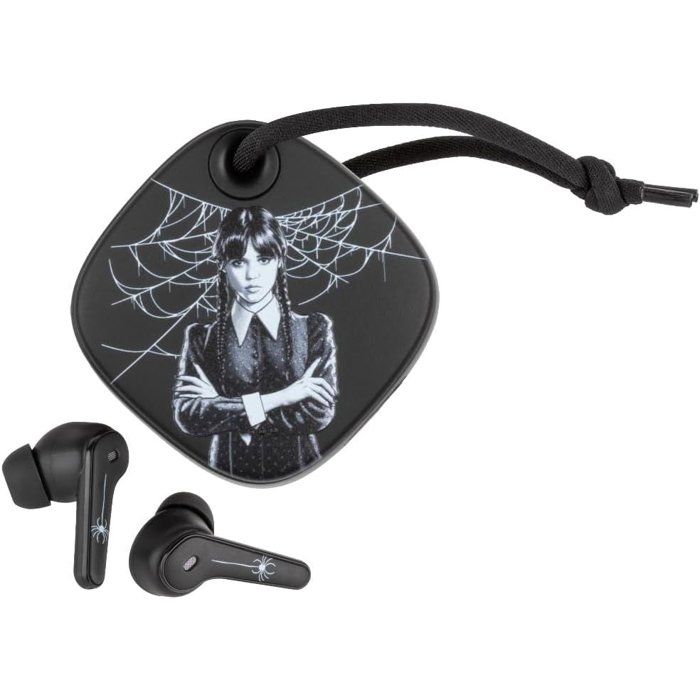 Auricolari - Wireless - Konix - Wednesday - Smartphone e tablet - Durata della batteria 6 ore + custodia di ricarica 22 ore - Resistenza all'acqua IPX4 - Nero