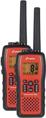 Stabo Freecomm 850 PMR-Handfunkgerät 2er-Set IPX7 wasserdicht schwimmfähig bis 10 km Reichweite (20850)